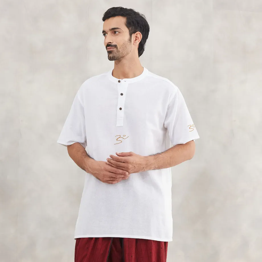 White Short Kurta Male